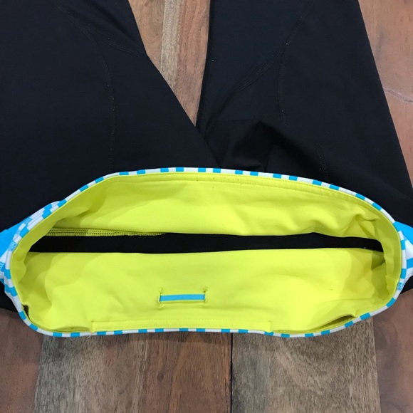 Lululemon Run: Inspire Crop II Legging Black / Twin Stripe Spry Blue / Spry blue - Picture 11 of 15